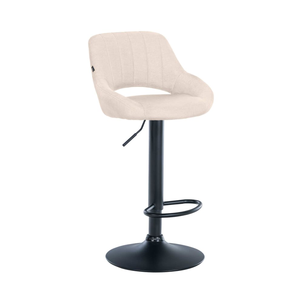 Tabouret de bar en tissu ajustable pivotant tissu Crème