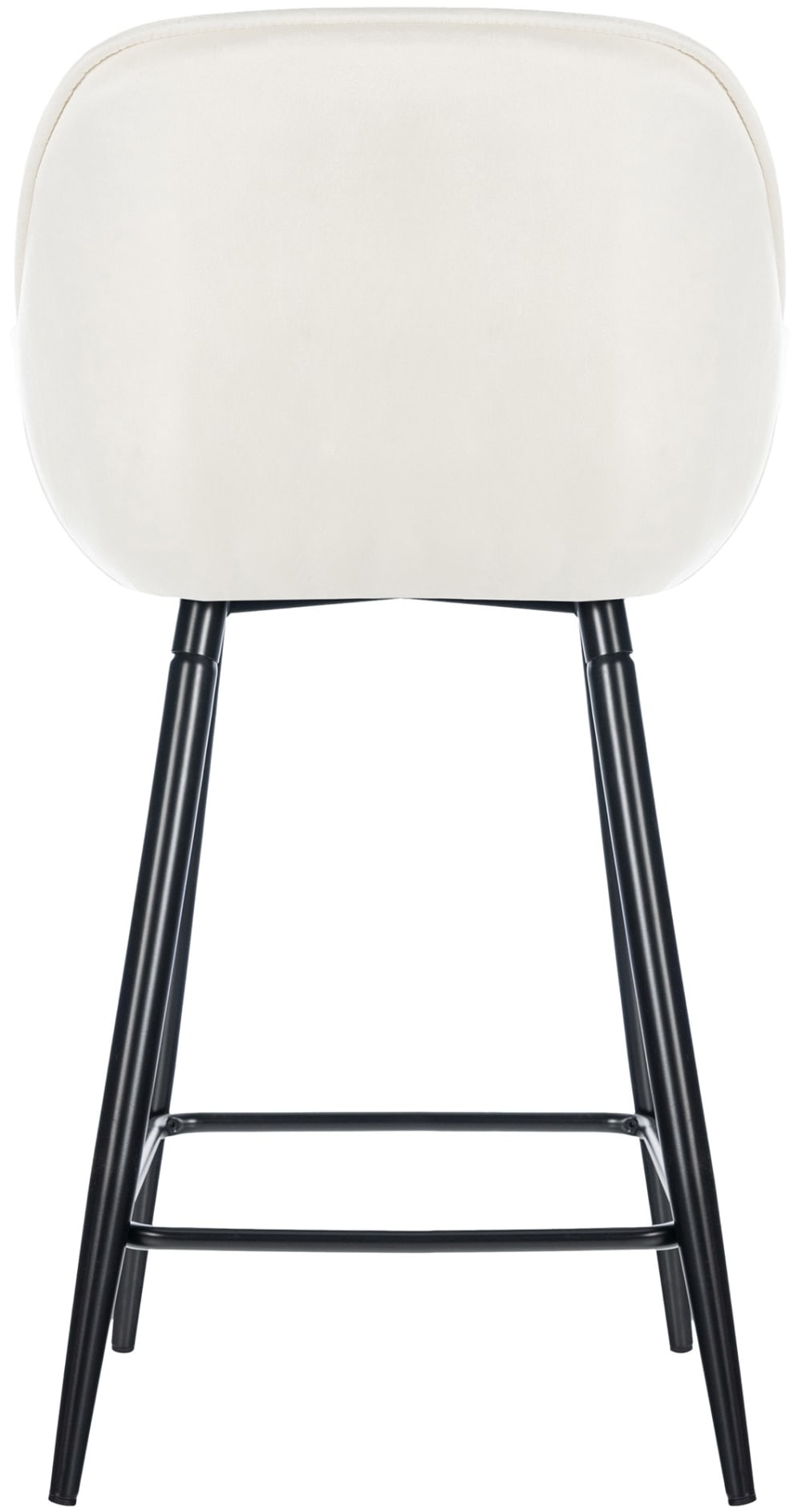 Set de 2 taburetes de bar con reposapiés en terciopelo crema - Maisons du Monde