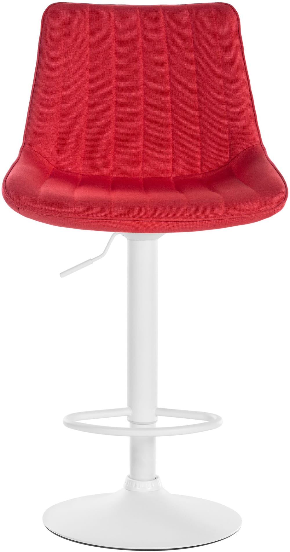 Taburete de bar regulable y giratorio en Tela Rojo - Maisons du Monde