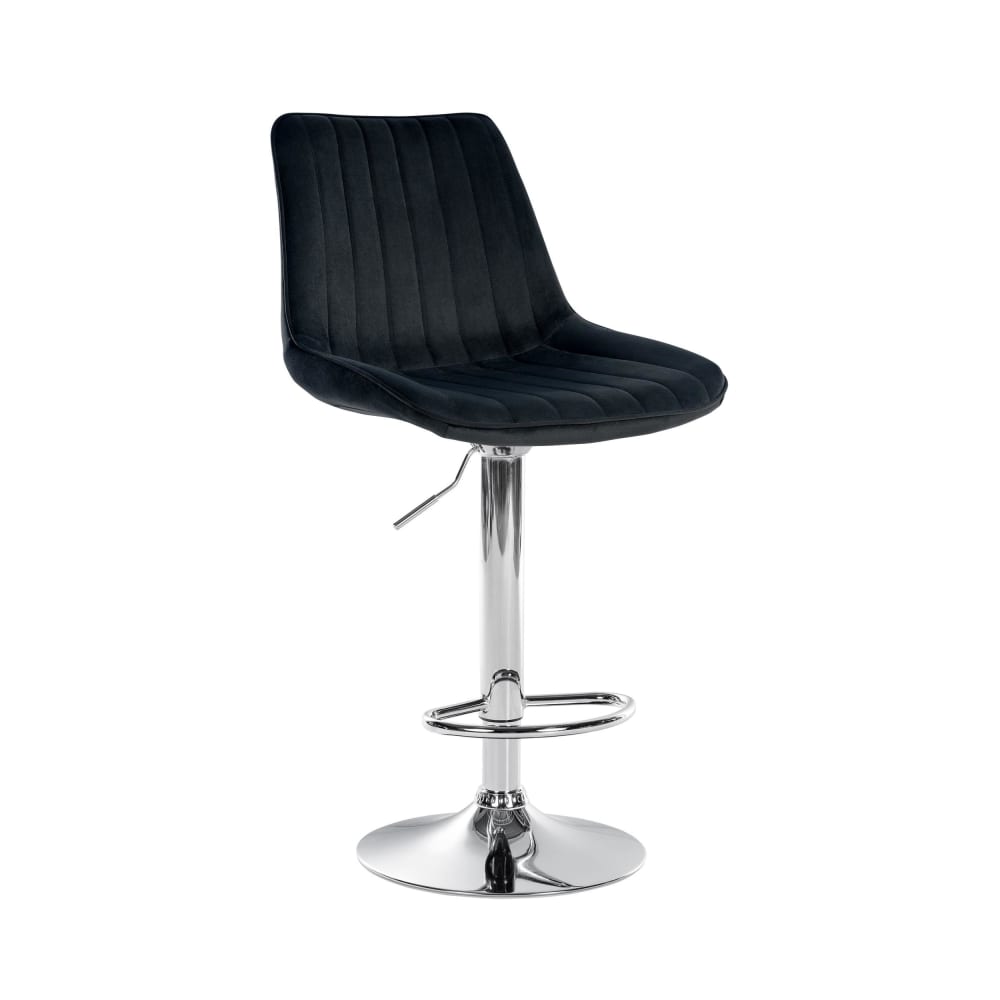 Tabouret de bar velours ajustable pivotant velours Noir