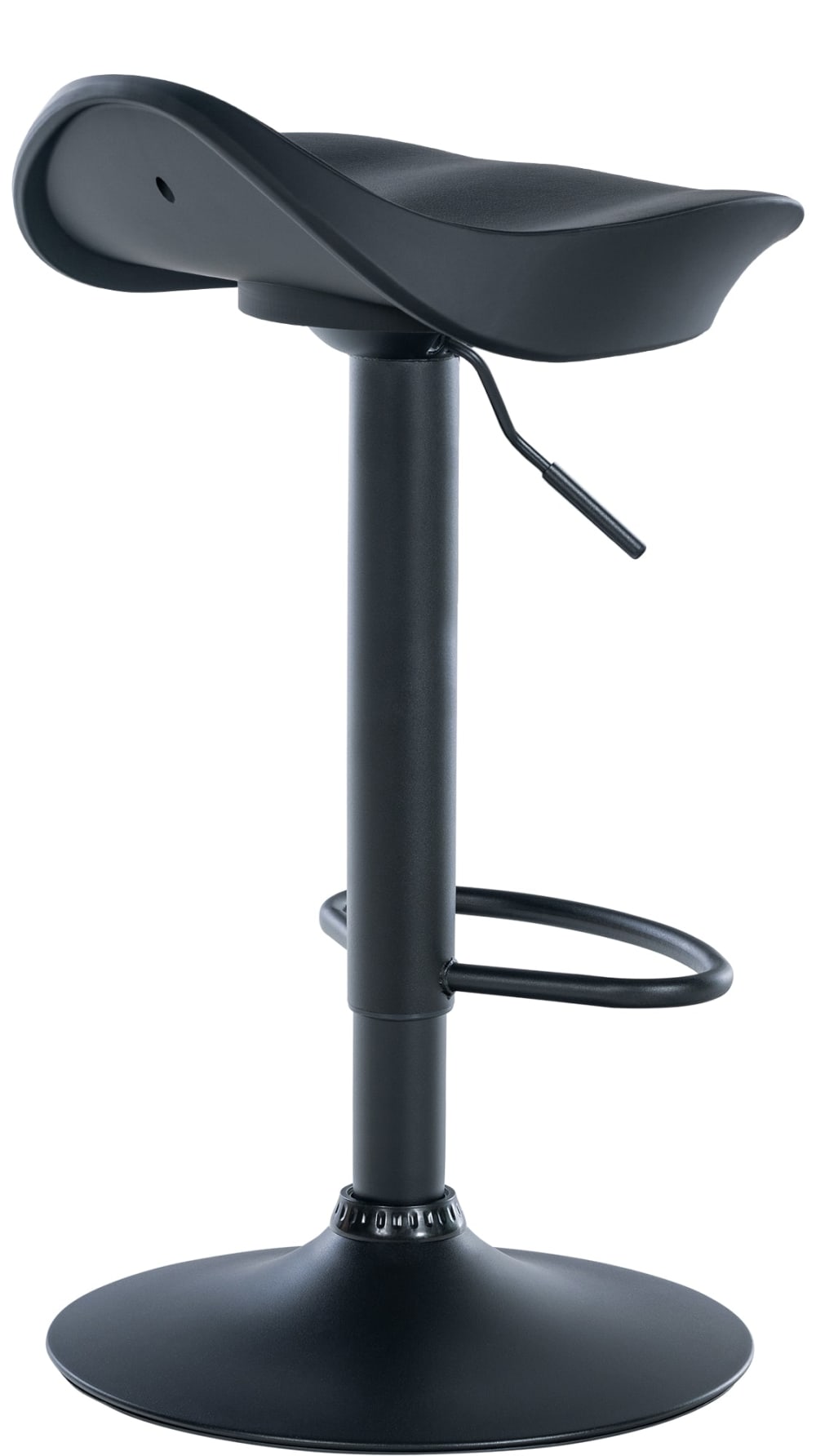 Lot de 2 tabourets de bar ajustables pivotants pvc et synthetique Noir