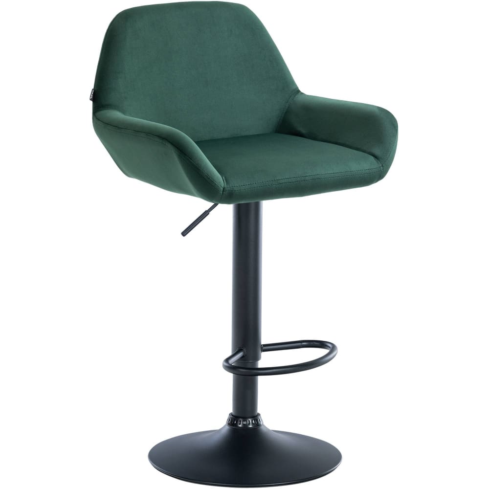 Tabouret de bar velours ajustable pivotant samt vert foncé