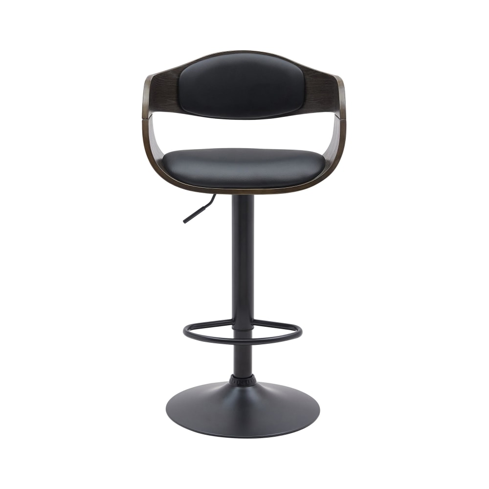 Barhocker höhenverstellbar drehbar Kunstleder schwarz/grau -