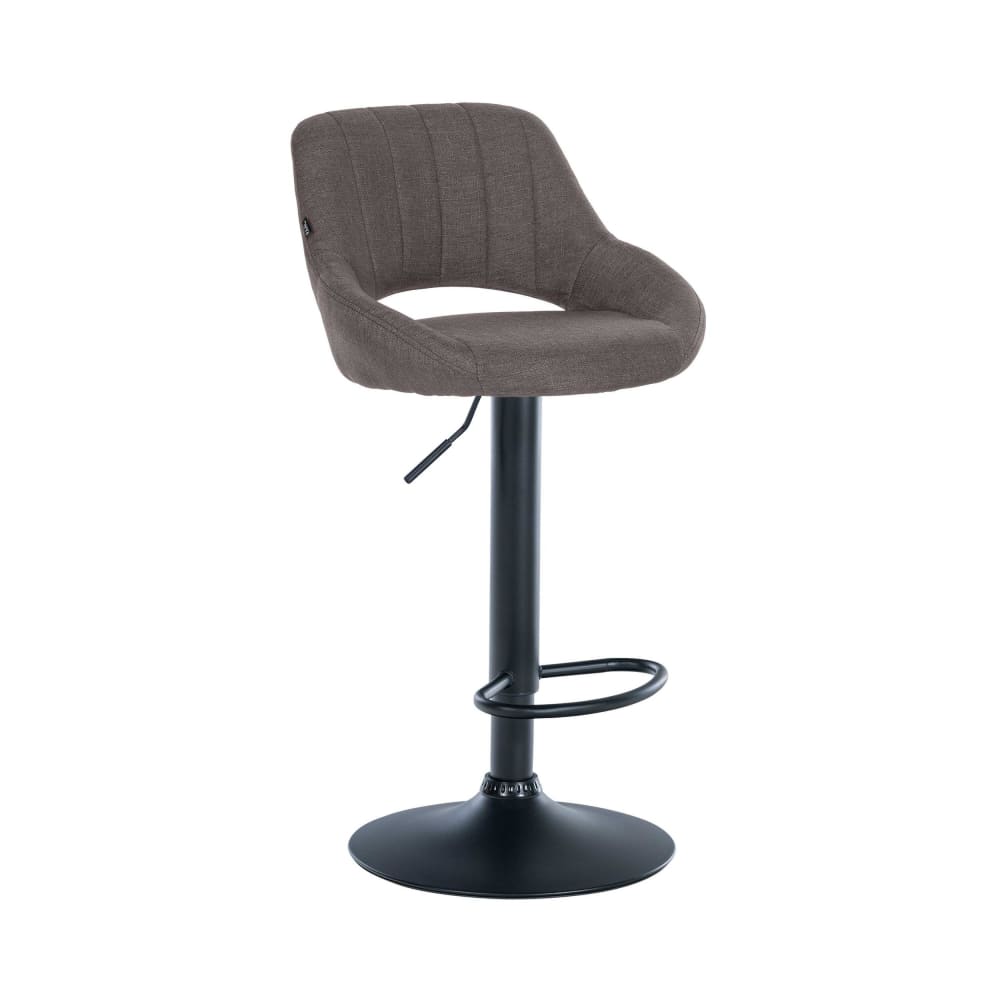 Tabouret de bar en tissu ajustable pivotant tissu Gris foncé