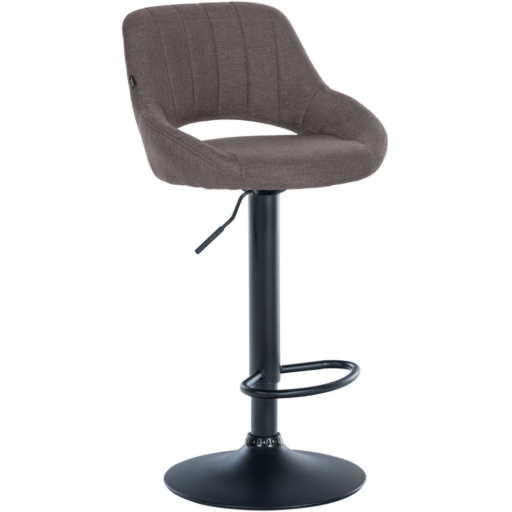 Taburete de bar regulable y giratorio en tela gris oscuro - Maisons du Monde