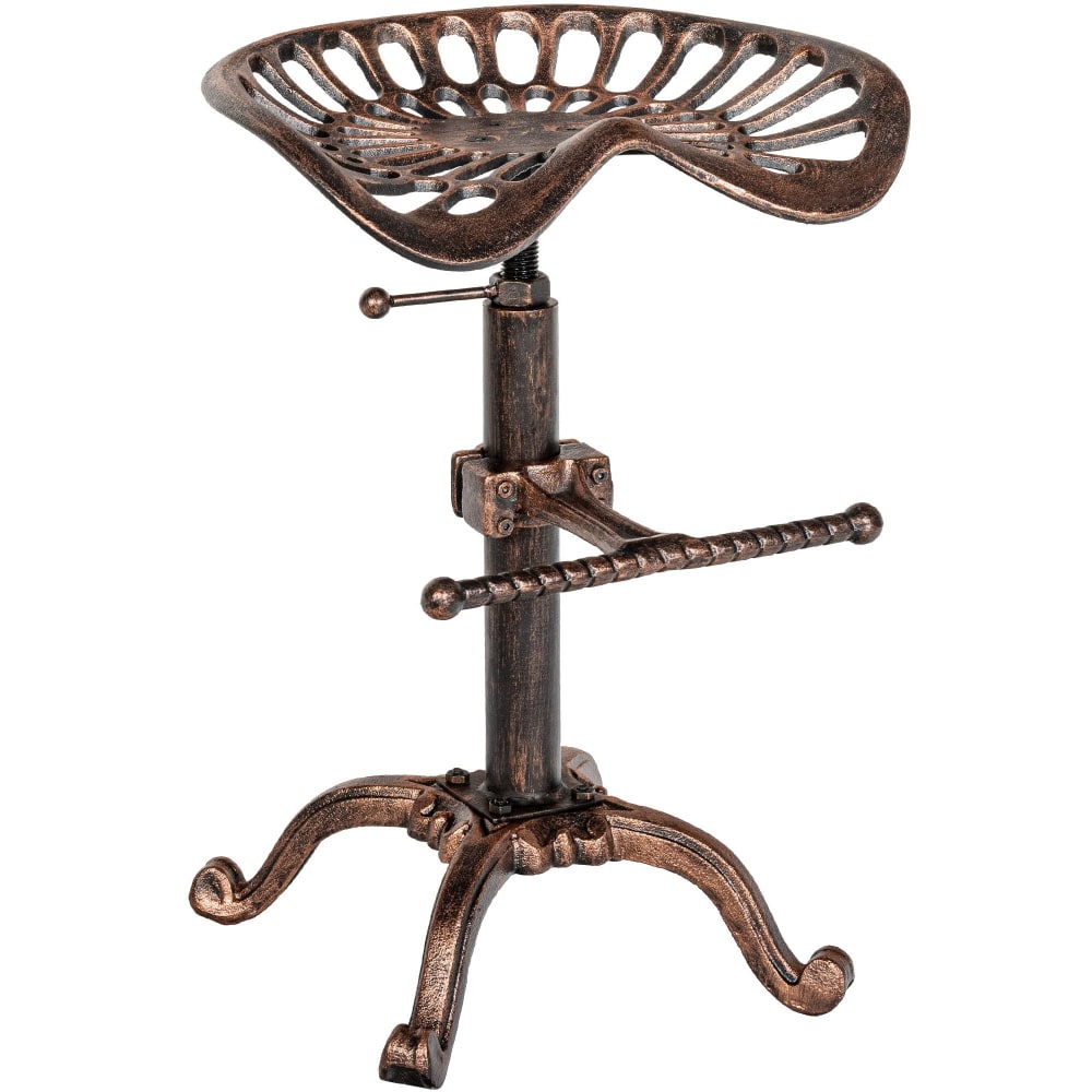 Tabouret de bar industriel réglable en metall bronze Tabouret de bar industriel réglable en metall bronze
