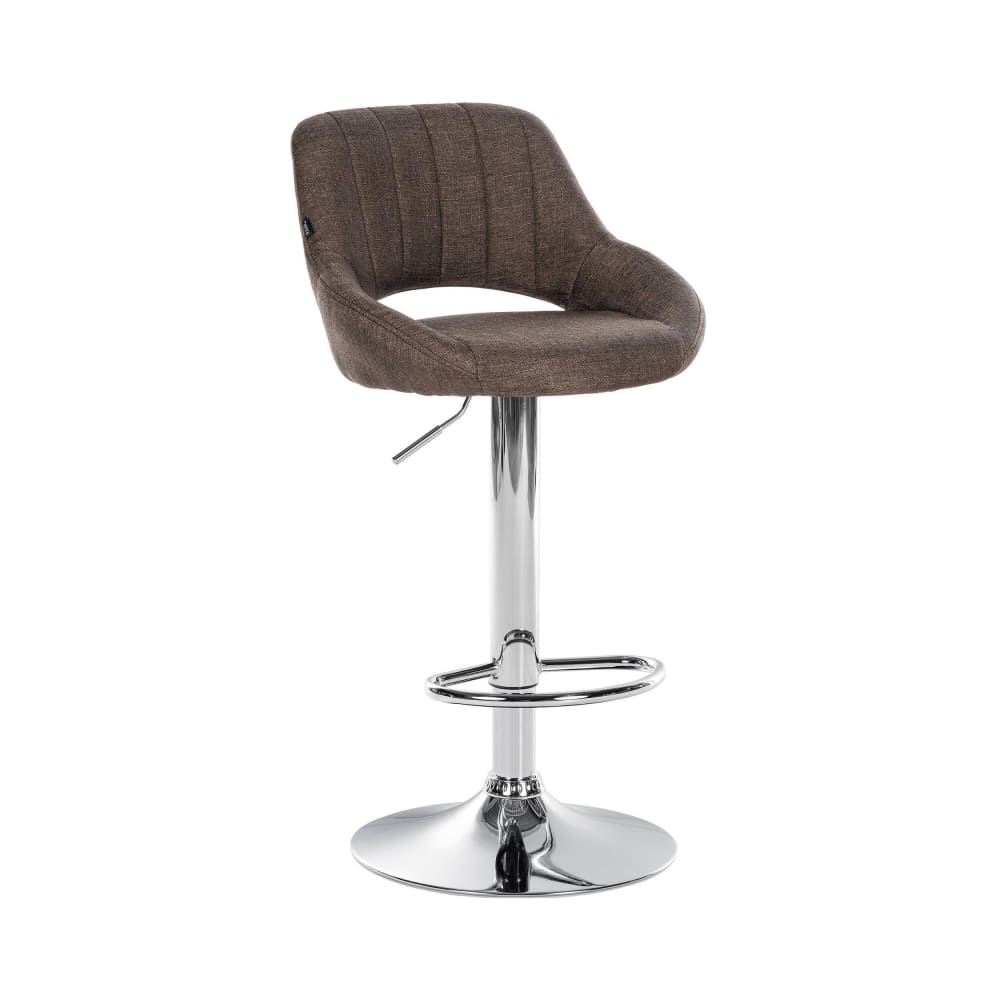 Tabouret de bar en tissu ajustable pivotant tissu Marron