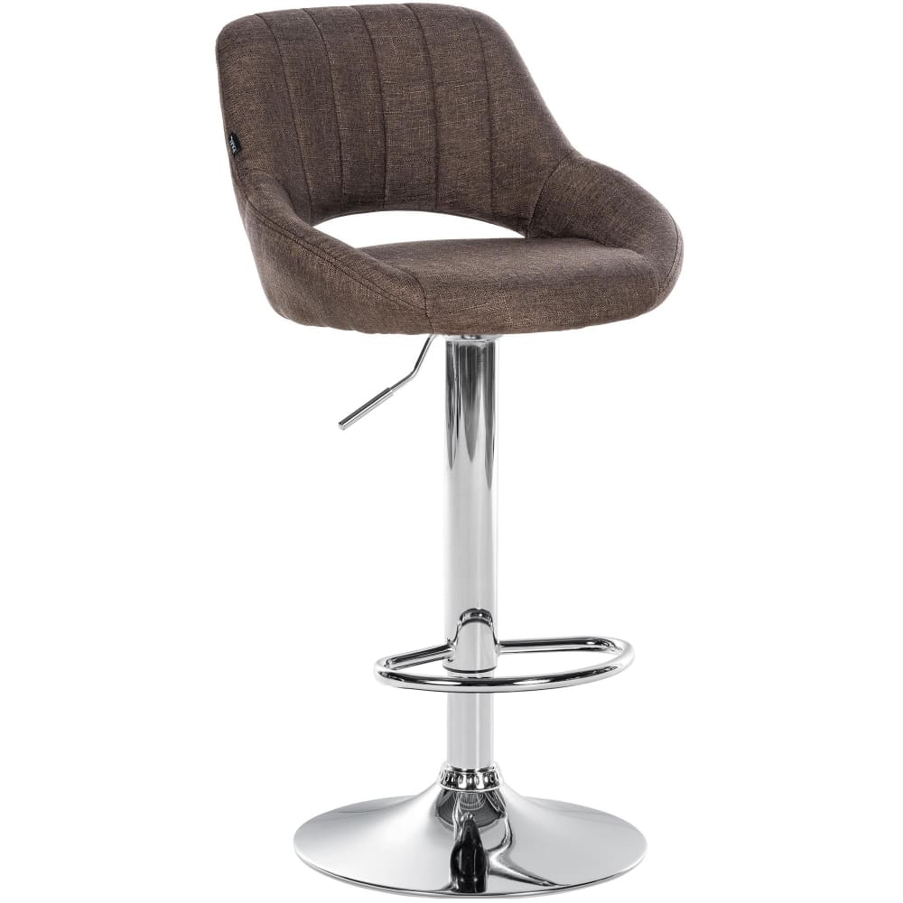 Tabouret de bar en tissu ajustable pivotant stoff marron - Maisons du Monde