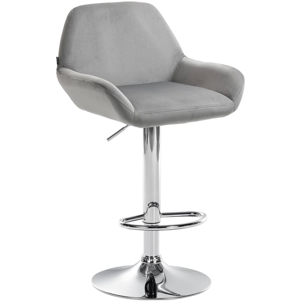 Tabouret de bar velours ajustable pivotant samt gris Tabouret de bar velours ajustable pivotant samt gris