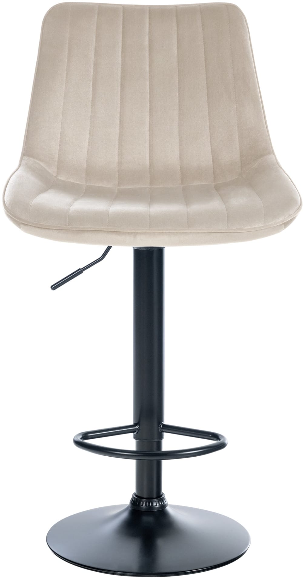 Tabouret de bar velours ajustable pivotant velours Crème