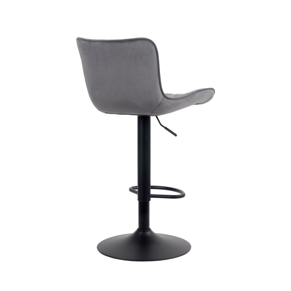 Set di 2 sgabelli da bar regolabili in Velluto Colore grigio