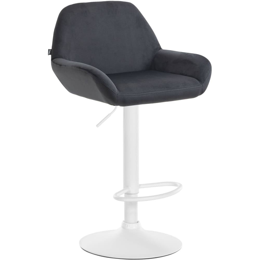 Tabouret de bar velours ajustable pivotant samt noir Tabouret de bar velours ajustable pivotant samt noir
