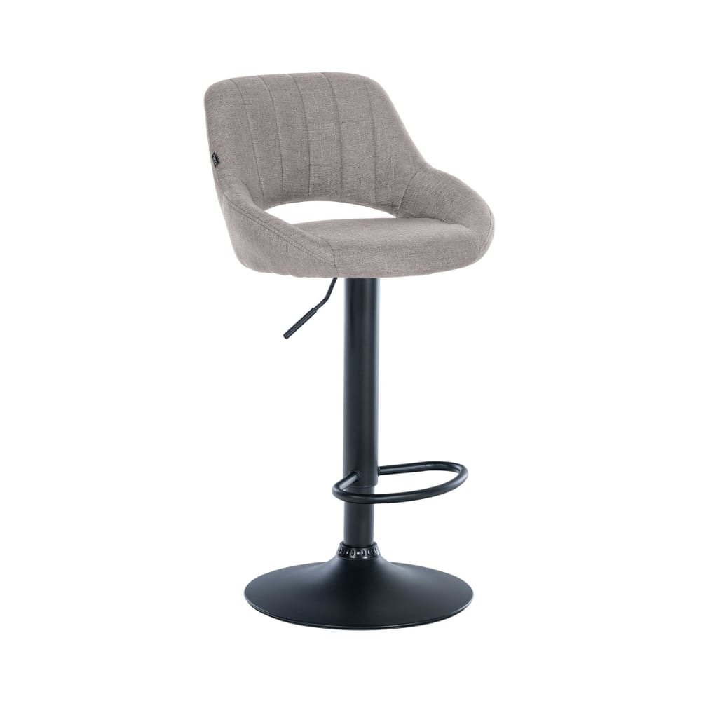 Tabouret de bar en tissu ajustable pivotant tissu Gris