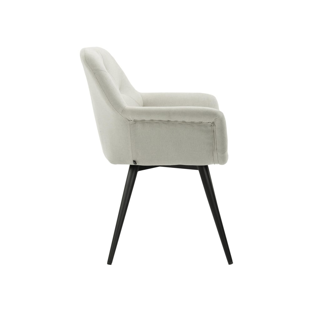Silla con patas de metal y asiento en Tela Beige - Maisons du Monde