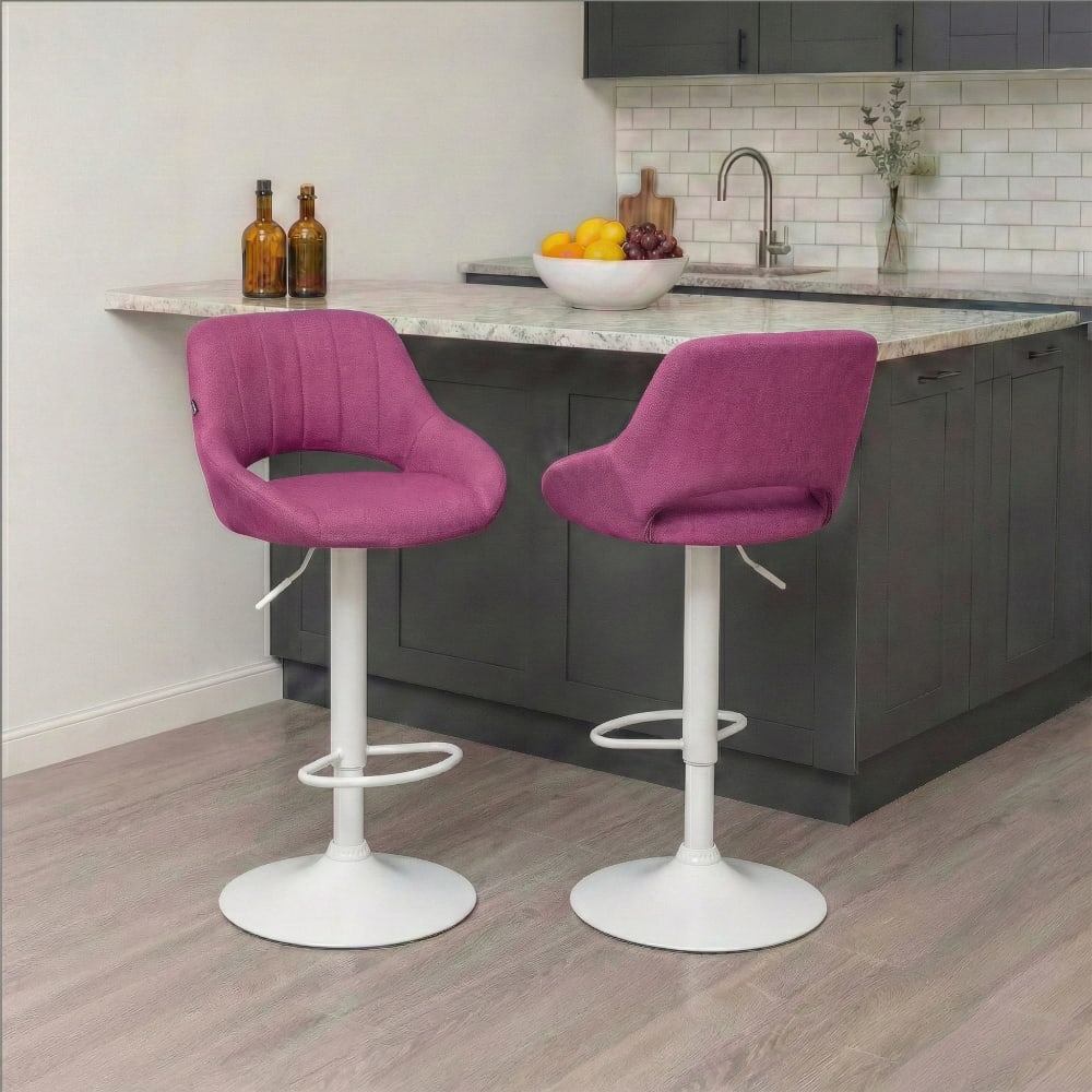 CLP Barhocker Stoff höhenverstellbar drehbar Stoff lila style modern Violett Stoff