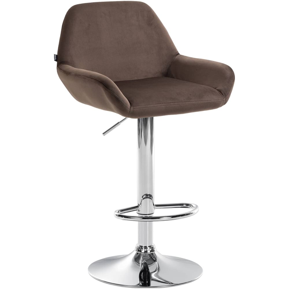 Tabouret de bar velours ajustable pivotant samt marron Tabouret de bar velours ajustable pivotant samt marron