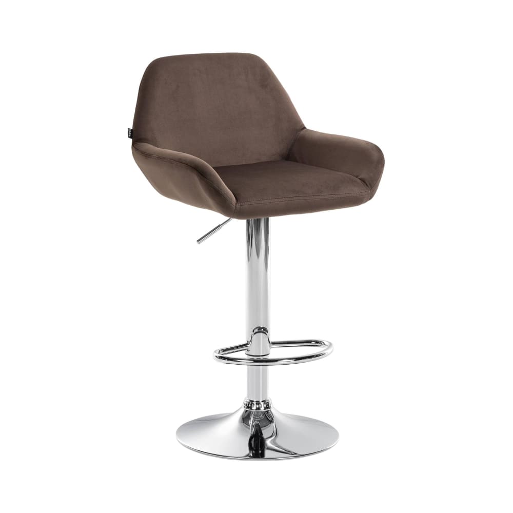 Tabouret de bar velours ajustable pivotant velours Marron