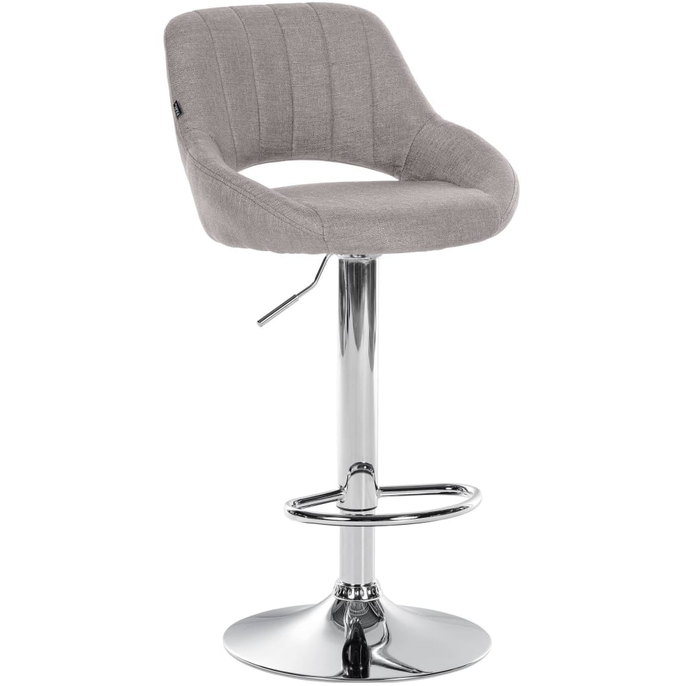 Tabouret de bar en tissu ajustable pivotant stoff gris