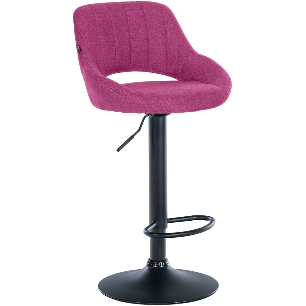 Taburete de bar regulable y giratorio en tela lila - Maisons du Monde