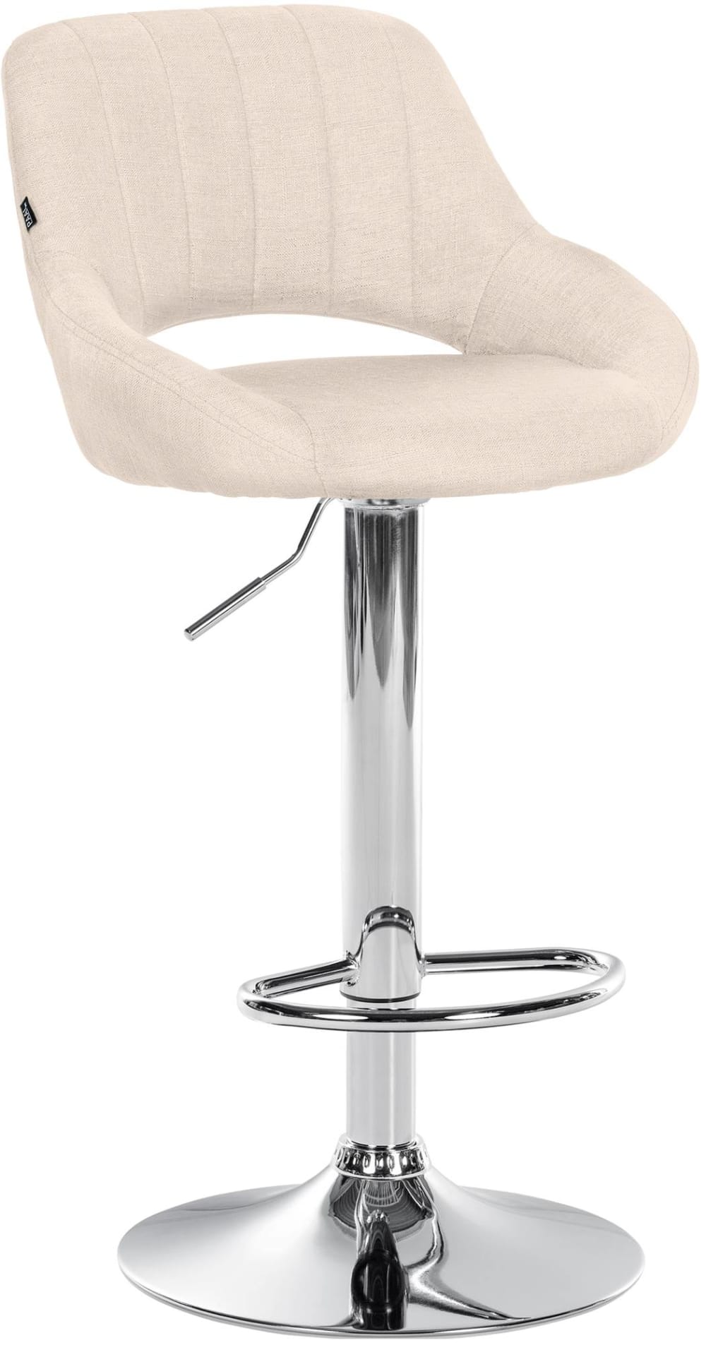 Tabouret de bar en tissu ajustable pivotant stoff crème Tabouret de bar en tissu ajustable pivotant stoff crème