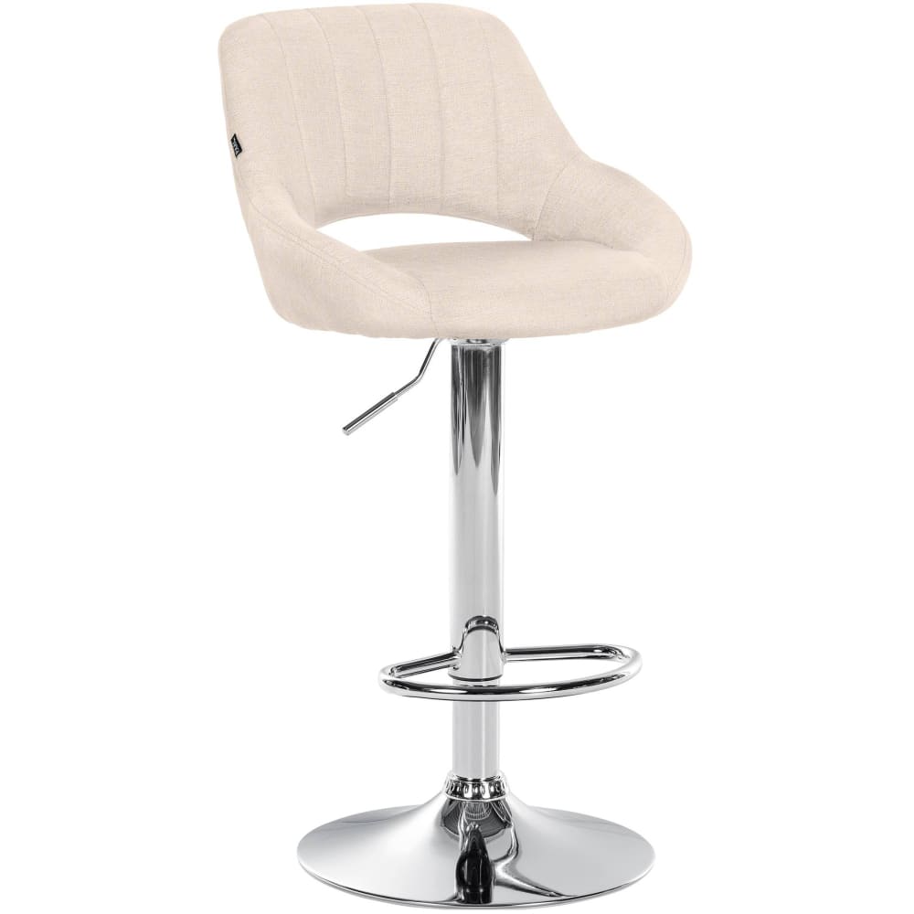 Barhocker Stoff höhenverstellbar drehbar Stoff creme - Maisons Du