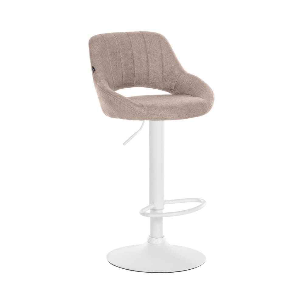 Tabouret de bar en tissu ajustable pivotant tissu Taupe