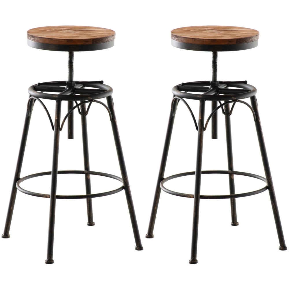 Set 2 taburetes industriales regulables en metal bronce - Maisons du Monde
