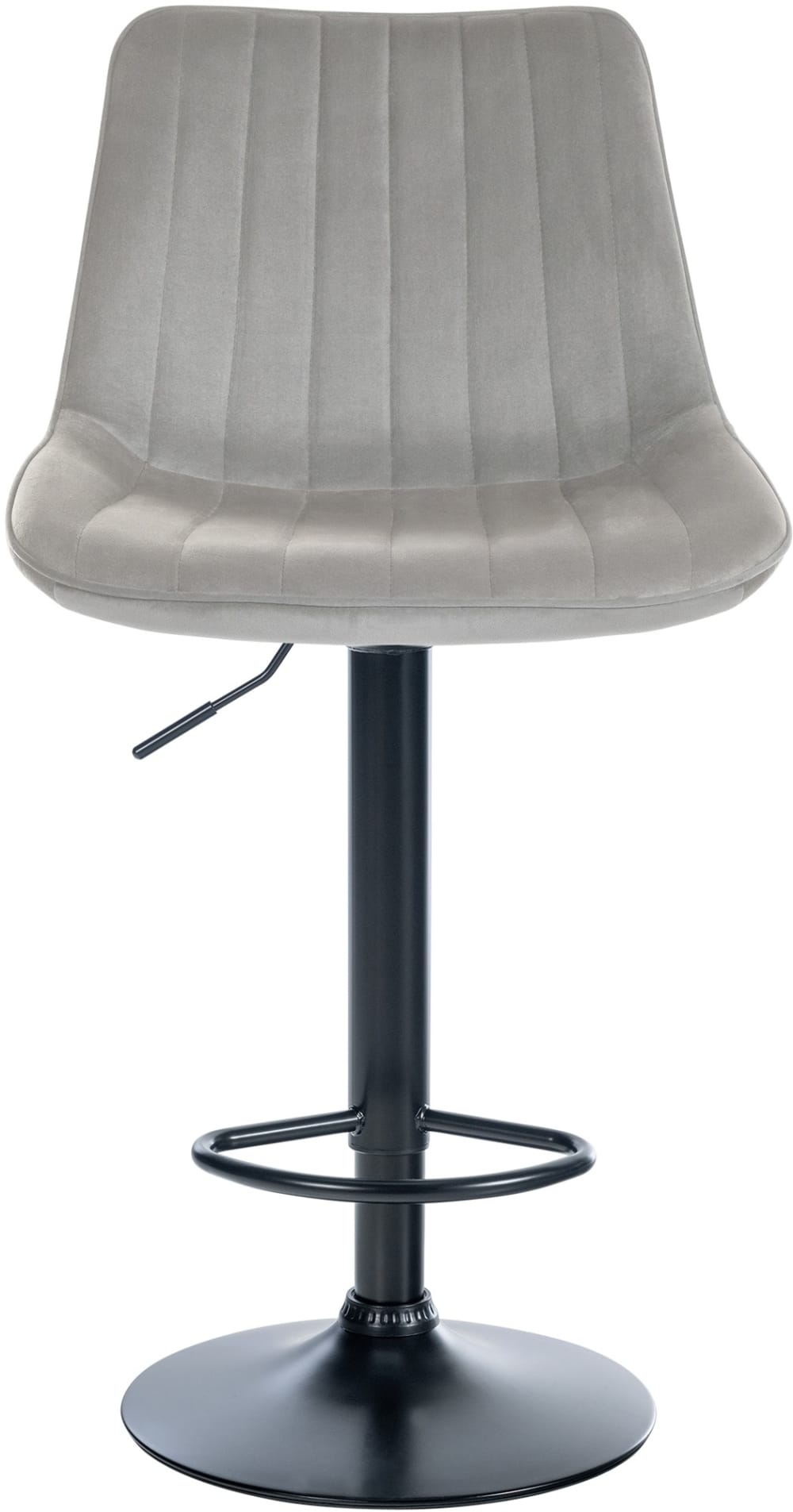 Tabouret de bar velours ajustable pivotant velours Gris