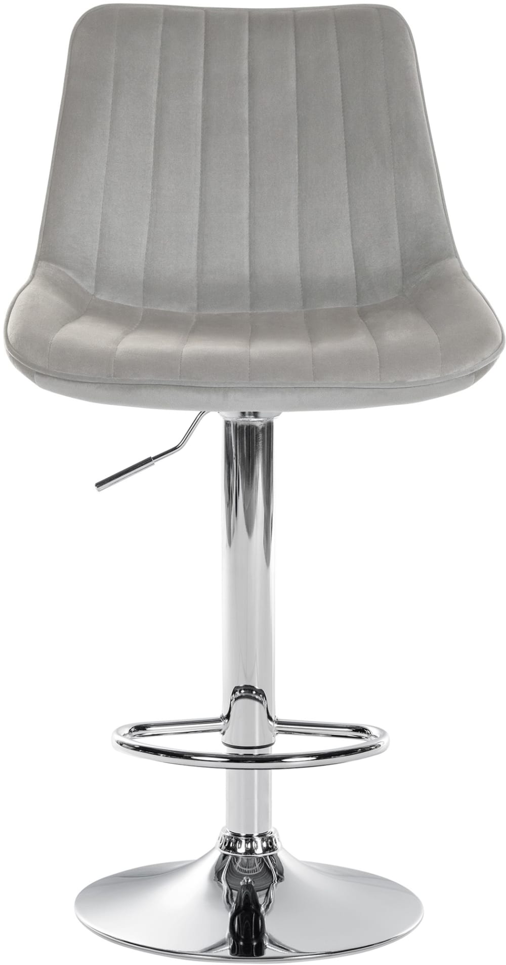 Taburete de bar regulable y giratorio en terciopelo gris - Maisons du Monde