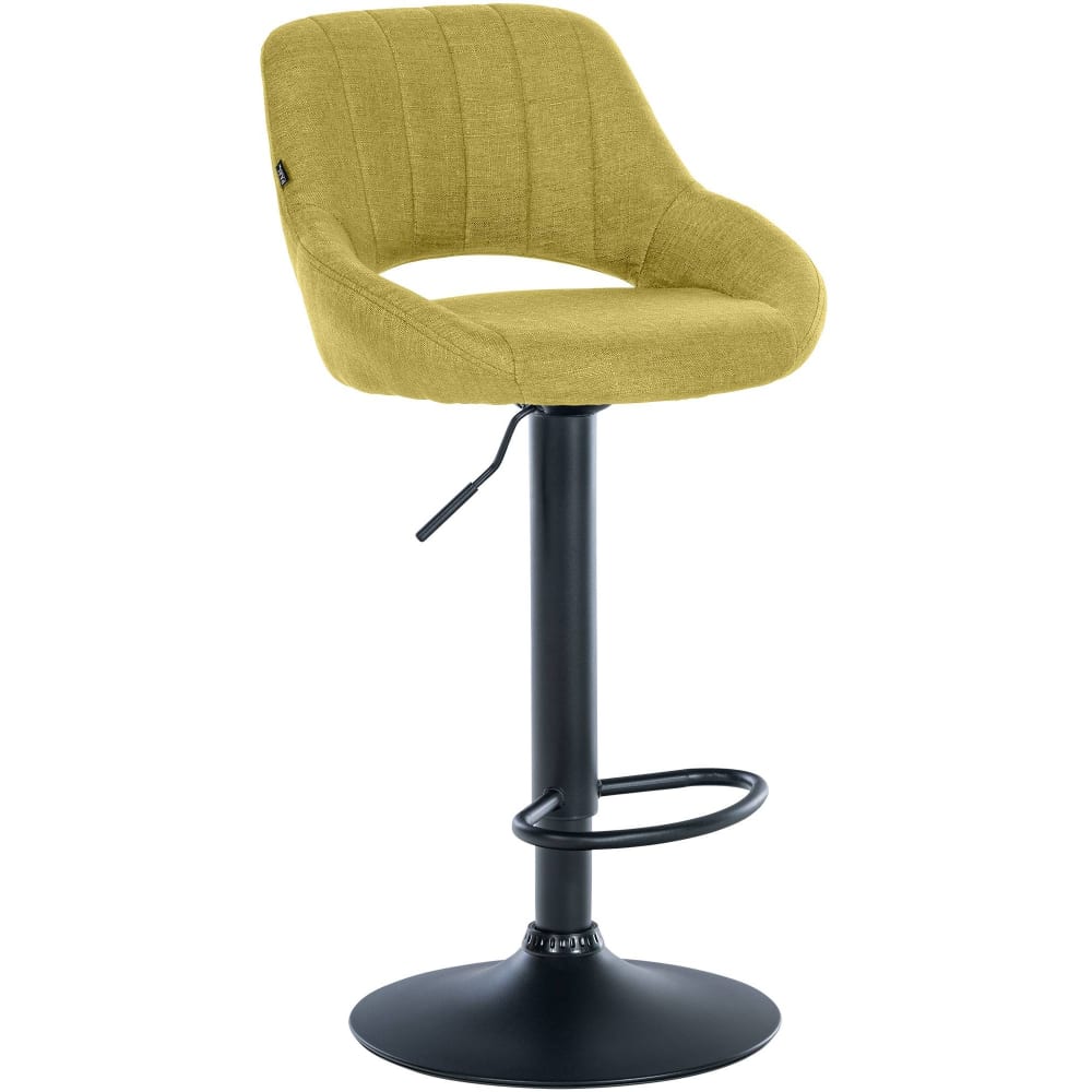 Sgabello da bar regolabile in tessuto colore verde - CLP