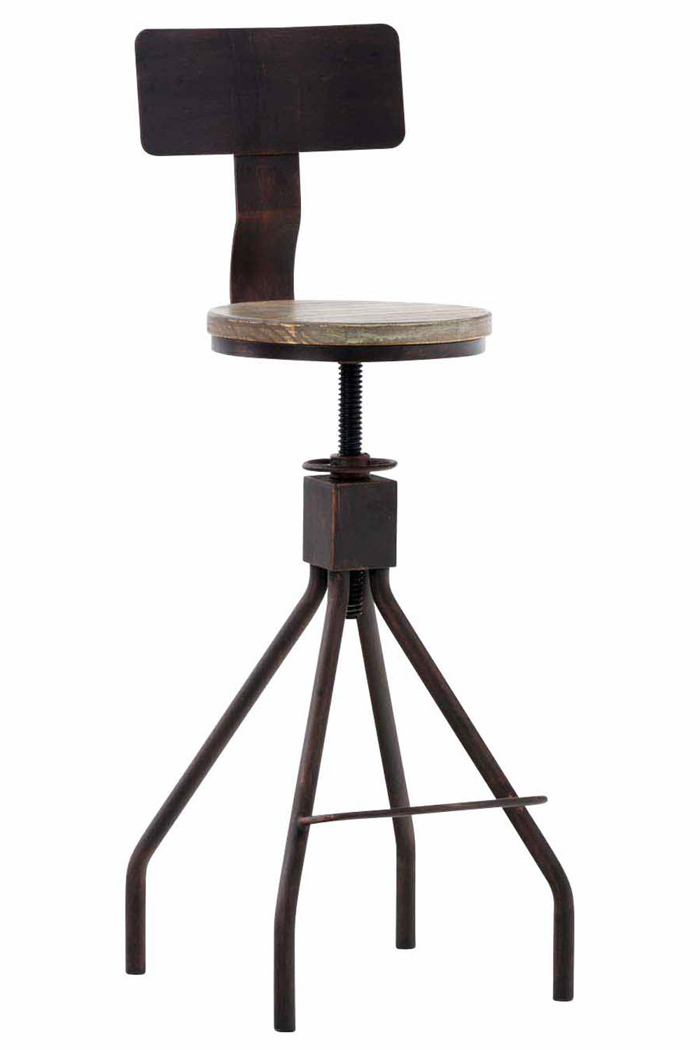Taburete de bar industrial regulable en Metal Bronce