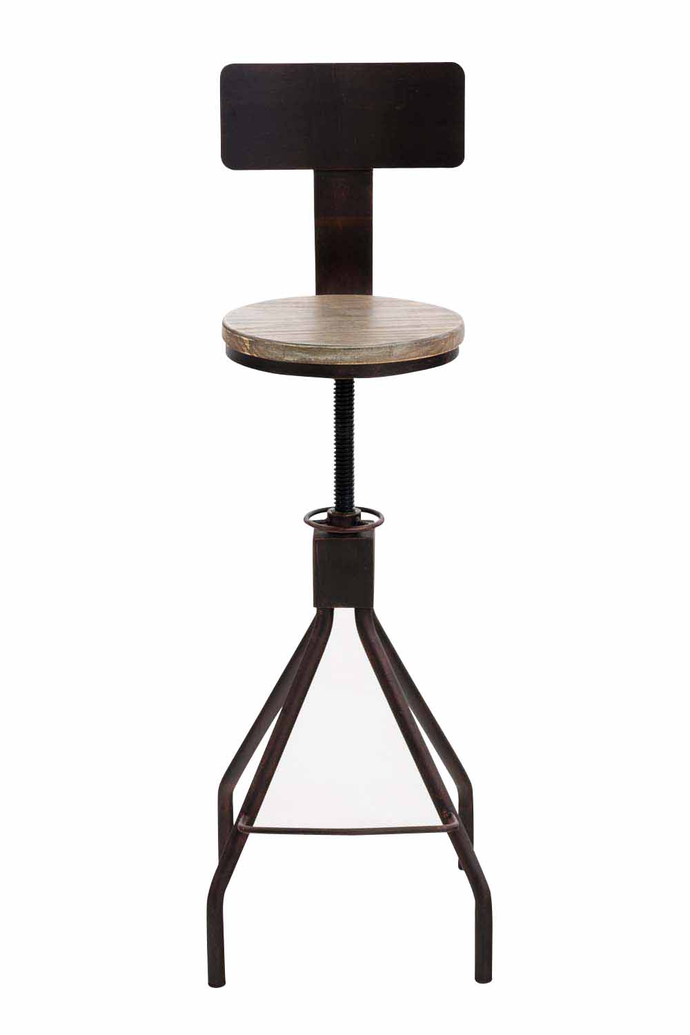 Tabouret de bar industriel réglable en métal Bronze