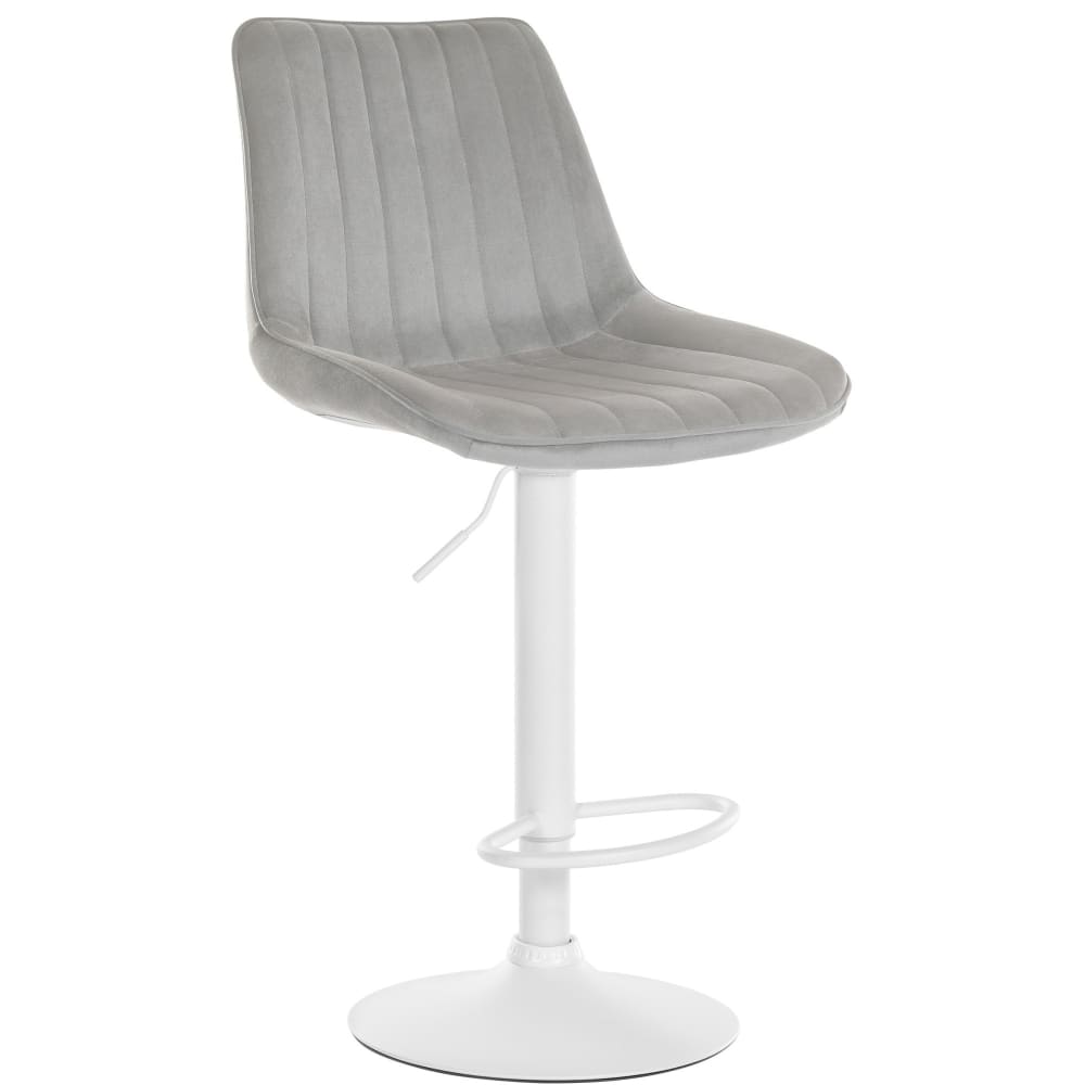 Tabouret de bar velours ajustable pivotant samt gris - Maisons du Monde