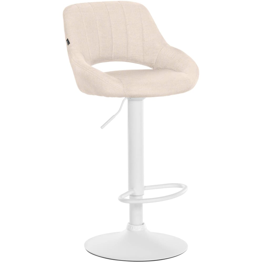 Taburete de bar regulable y giratorio en tela crema - Maisons du Monde
