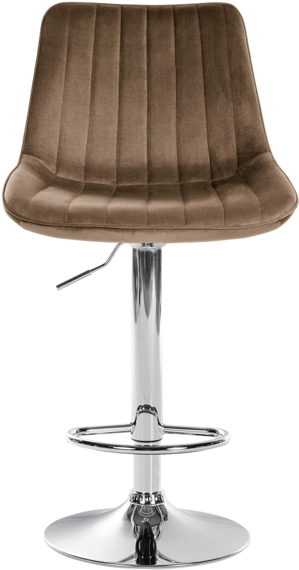 Tabouret de bar velours ajustable pivotant velours Marron