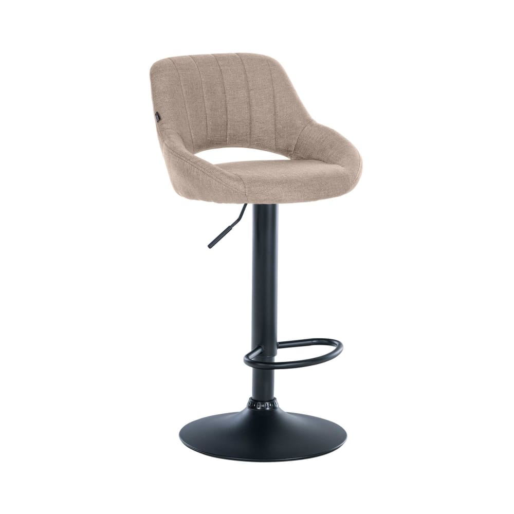 Tabouret de bar en tissu ajustable pivotant tissu Taupe