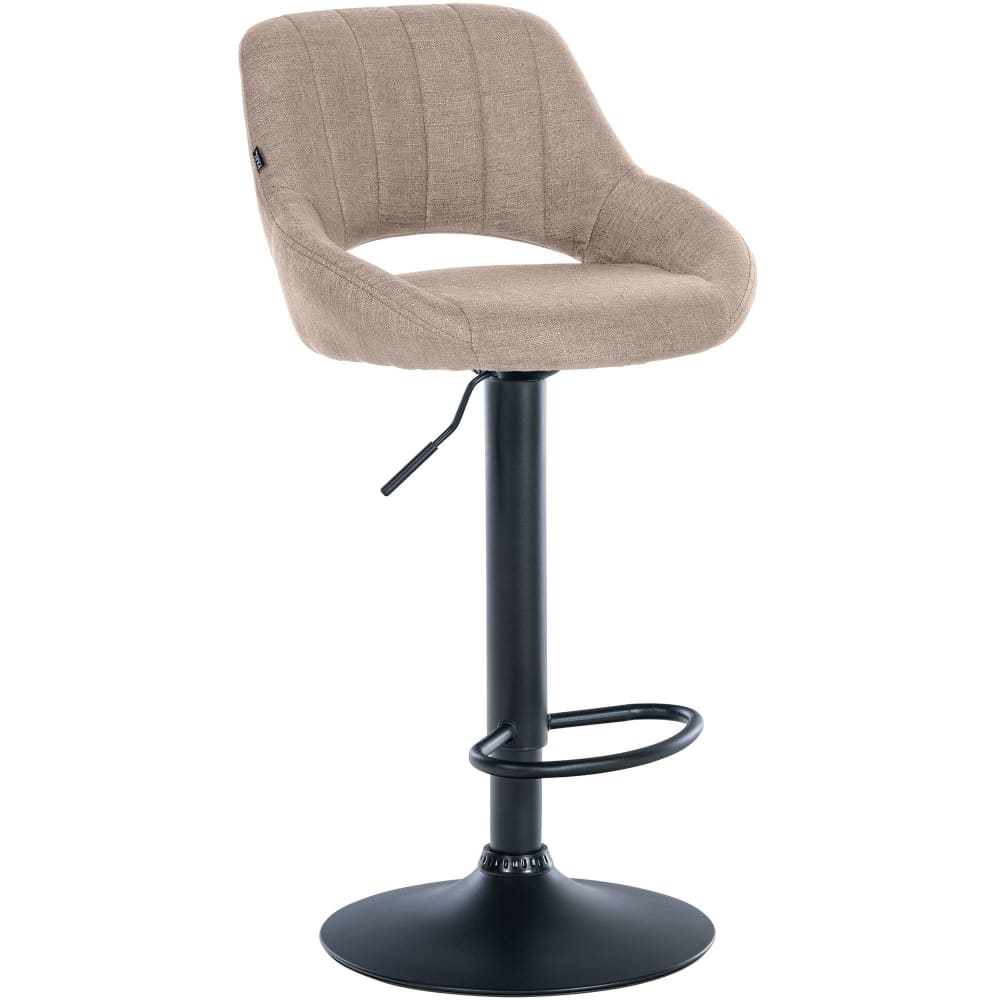 Barhocker Stoff höhenverstellbar drehbar Stoff taupe - Maisons Du