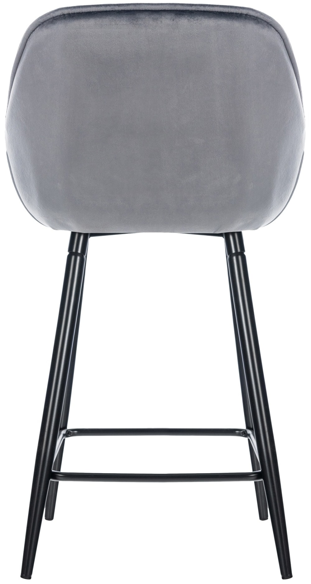 Set de 2 Taburetes de bar con reposapiés en Terciopelo Gris oscuro - Maisons du Monde