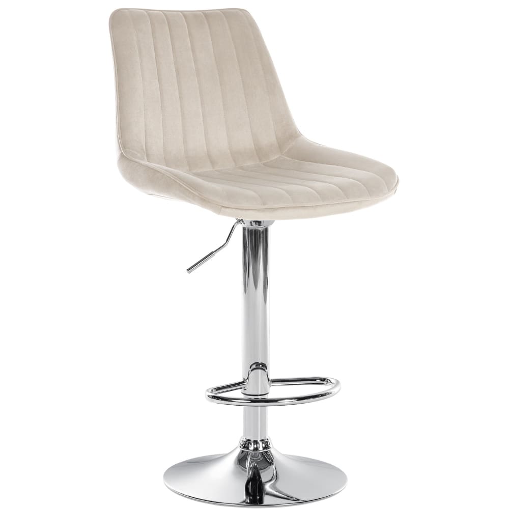 Tabouret de bar velours ajustable pivotant samt crème - Maisons du Monde