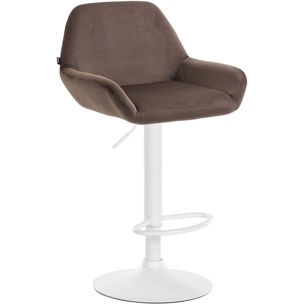 Tabouret de bar velours ajustable pivotant samt marron Tabouret de bar velours ajustable pivotant samt marron