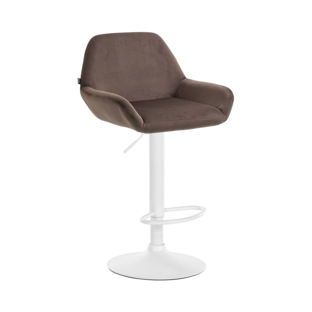 Tabouret de bar velours ajustable pivotant velours Marron