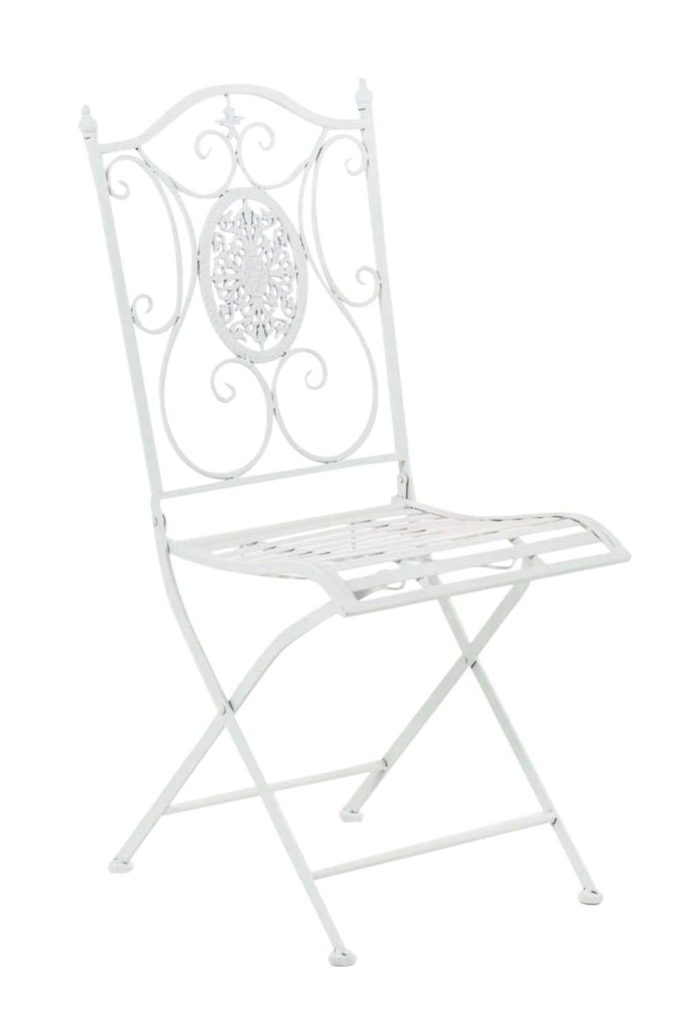 Lot de 2 chaises de jardin pliables en métal Blanc
