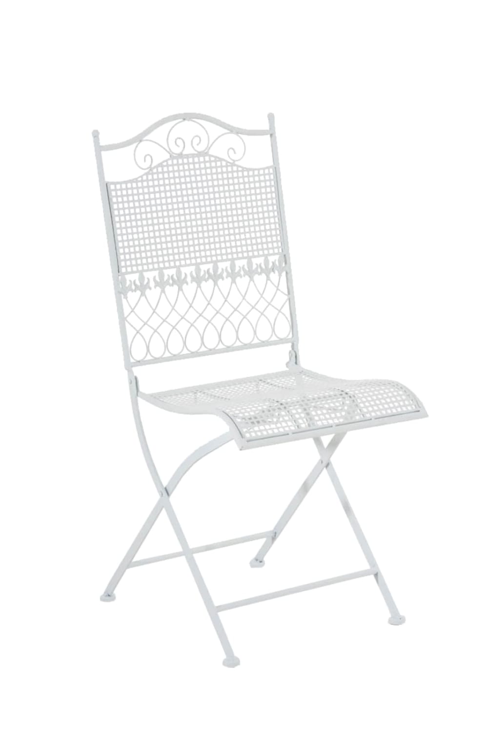 Lot de 2 chaises de jardin pliables en métal Blanc