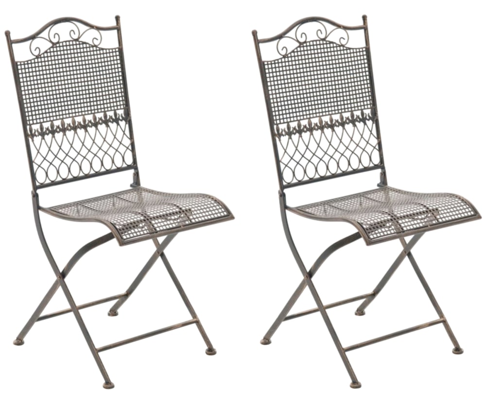Lot 2 chaises jardin - bronze