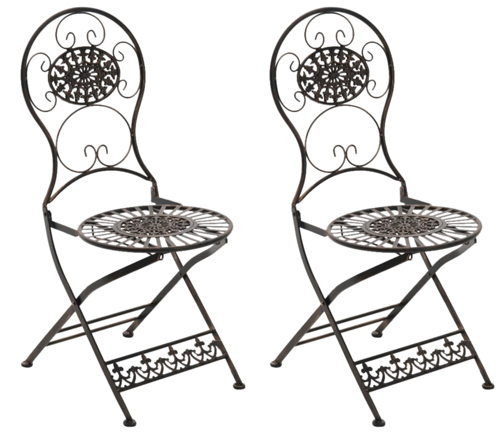 Lot 2 chaises jardin - bronze