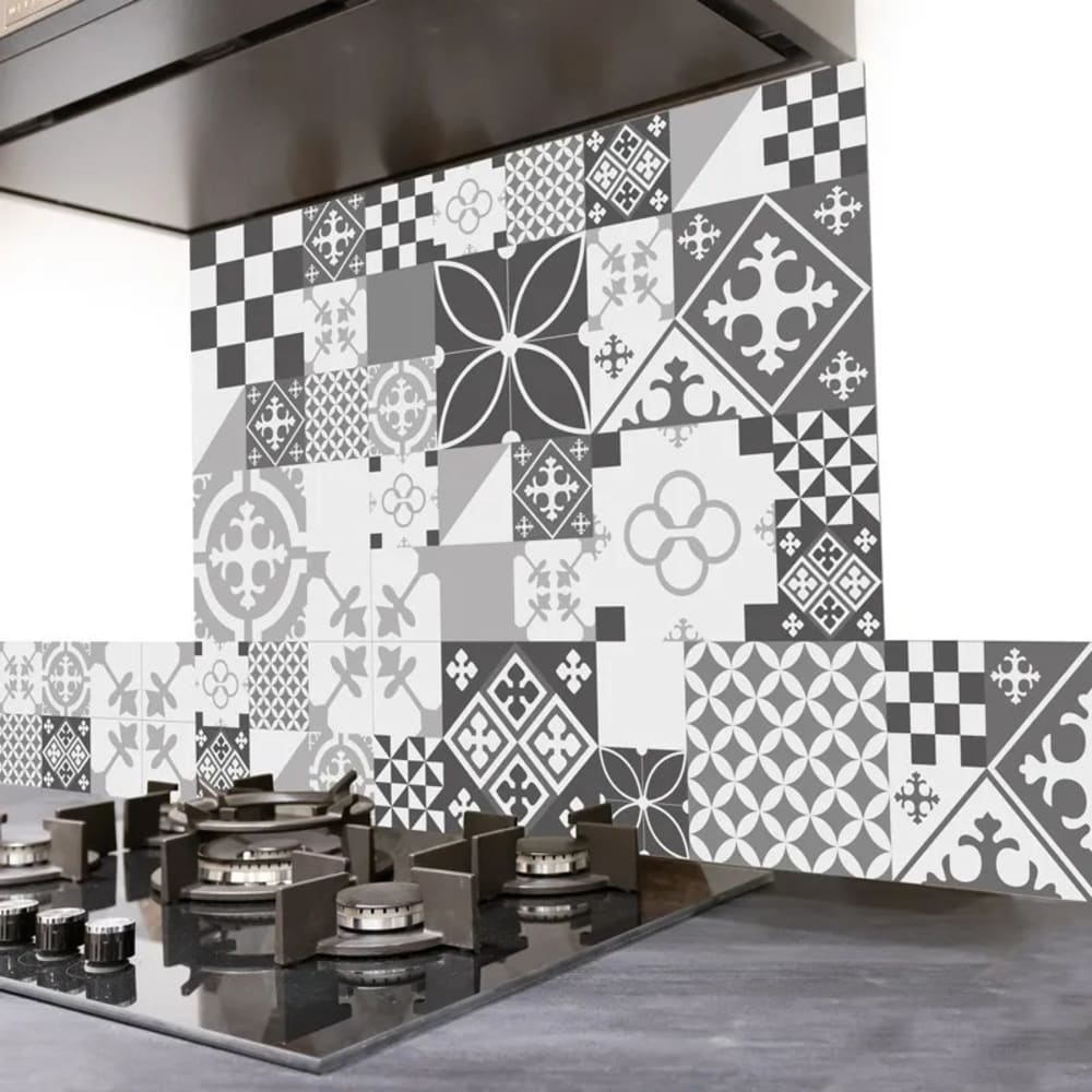 99Déco Dunstabzugsrückwand aus Aluminium - 90 x 70 cm - Grau Grau Aluminium