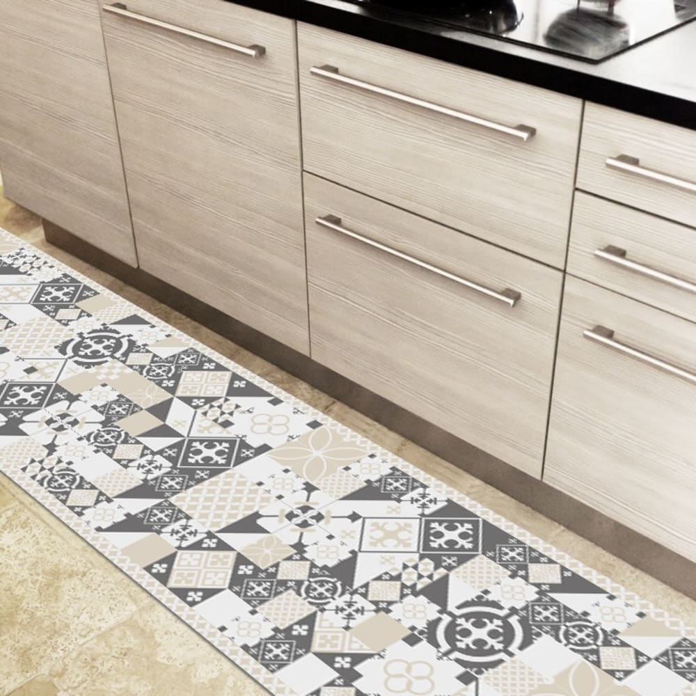 Tapis antidérapant - vinyle - int./ext. - Beige - 120x200cm