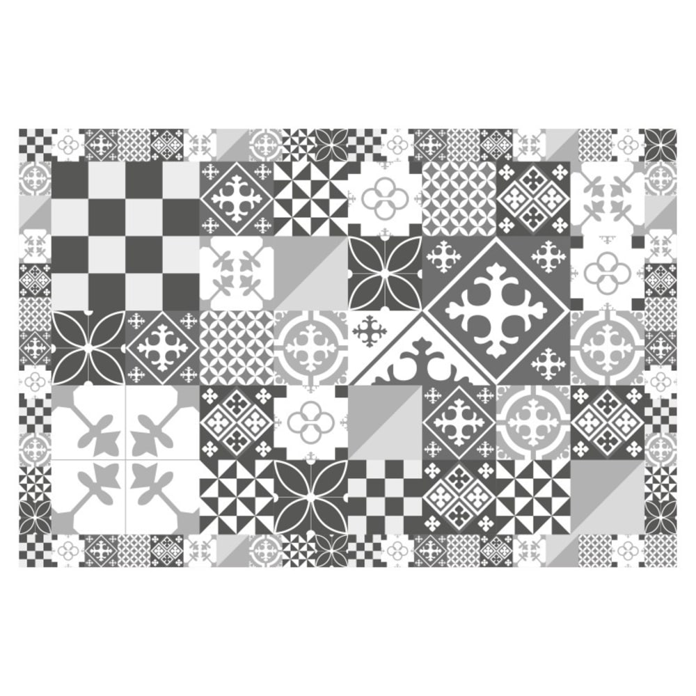 Lot de 4 - Set de table en vinyle gris carreaux de ciment 30x45 cm