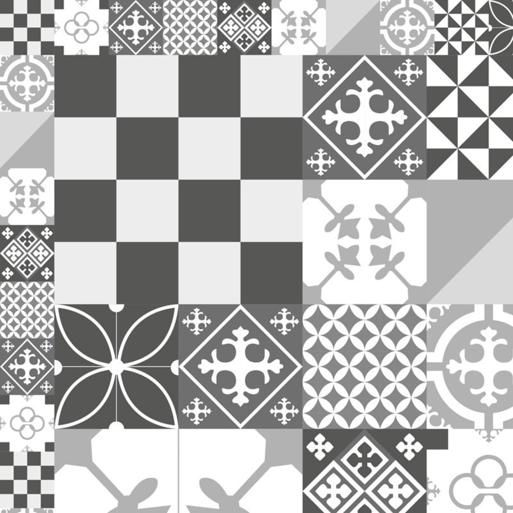 Lot de 4 - set de table en vinyle gris carreaux de ciment 30x45 cm — vue 4
