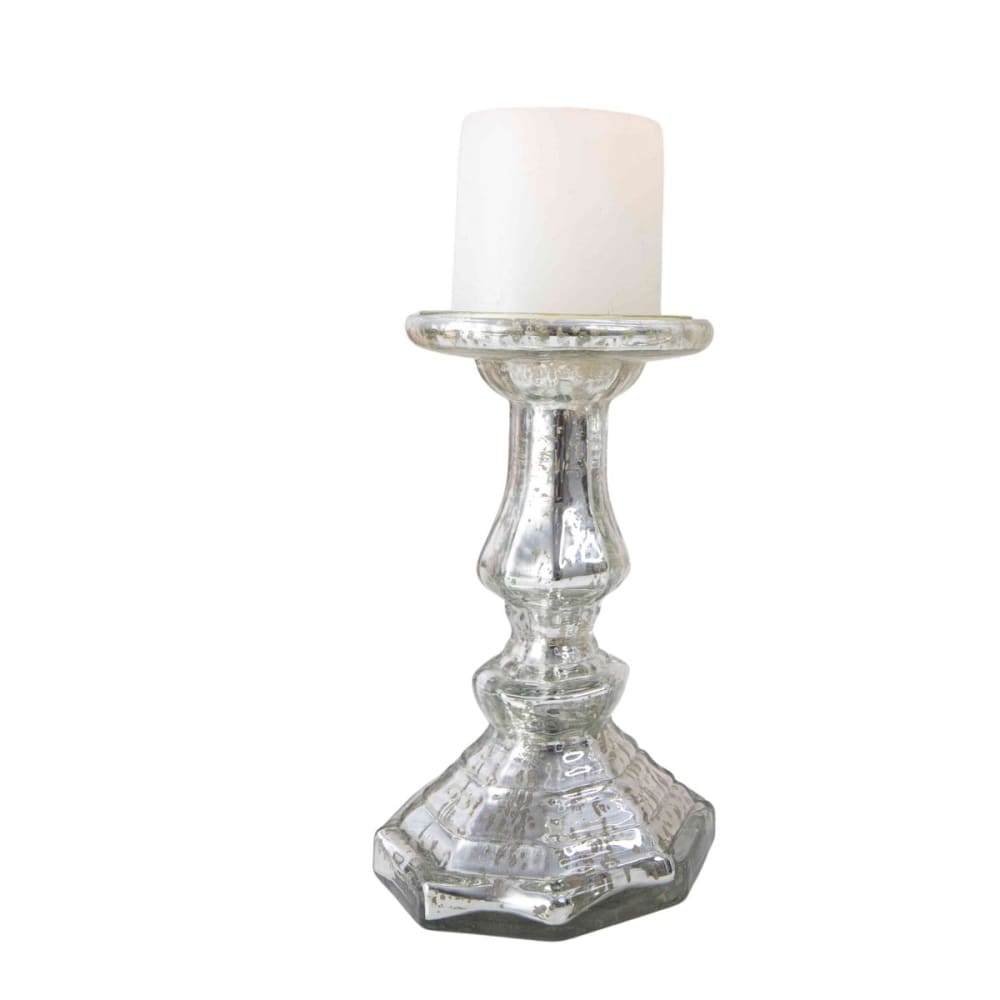 Decoclico Bougeoir en verre mercurisé Argenté